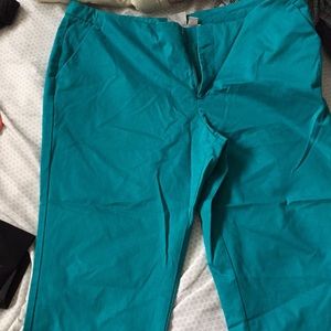 Teal crop pants